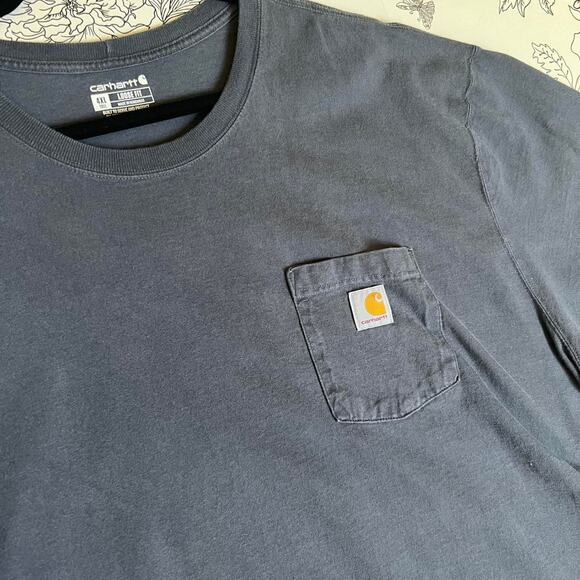 Carhartt blue mens pocket t shirt - Picture 3 of 4